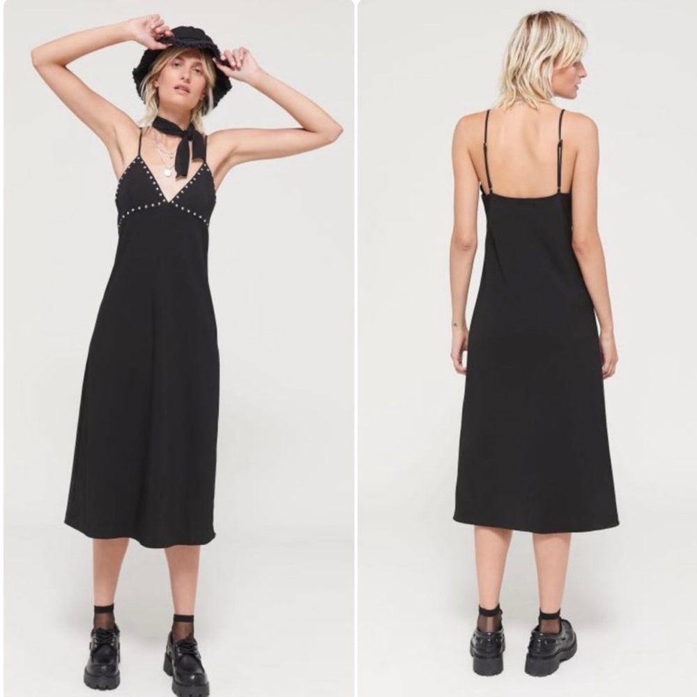 Anthropologie Wanderer
Studded Bias Cut Slip Dress
